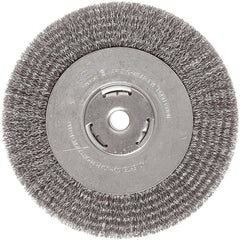 ‎Vortec Pro 4″ Narrow Face Crimped Wire Wheel, .014″ Steel Fill, 5/8″-11 UNC Nut, Retail Pack - Industrial Tool & Supply