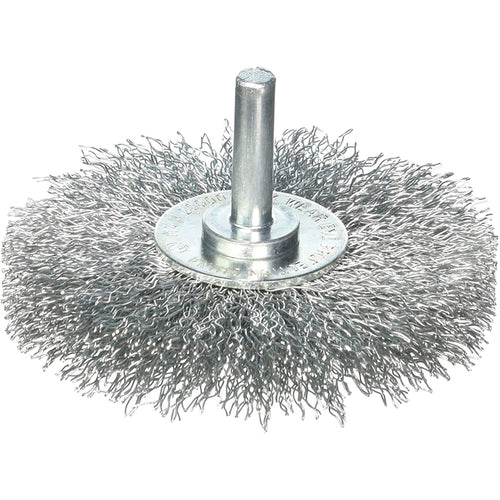 ‎Vortec Pro 1-1/2″ Crimped Wire Wheel, .0118″ Steel Fill, 1/4″ Stem, Retail Pack - Industrial Tool & Supply