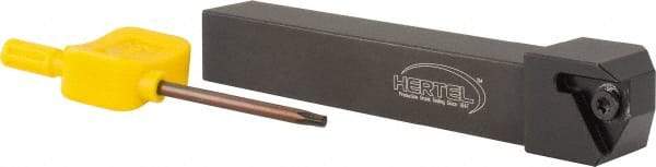 Hertel - External Thread, Left Hand Cut, 5/8" Shank Width x 1/2" Shank Height Indexable Threading Toolholder - 0.1575" OAL, TN..32NV, TP..32NV Insert Compatibility, MTVO Toolholder, Series MTVO - Industrial Tool & Supply