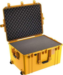 Pelican Products, Inc. - 20-21/32" Wide x 14-7/8" High, Aircase w/Foam & Wheels - Yellow - Industrial Tool & Supply