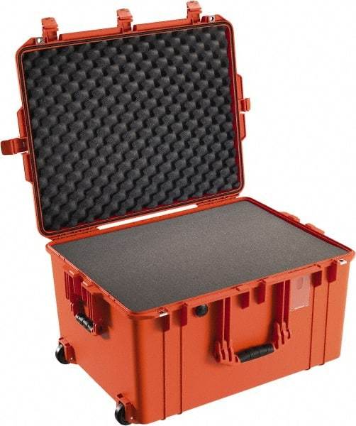 Pelican Products, Inc. - 20-21/32" Wide x 14-7/8" High, Aircase w/Foam & Wheels - Orange - Industrial Tool & Supply