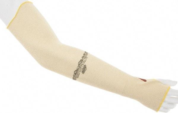 PRO-SAFE - Size Standard, Yellow & Brown Kevlar Cut Resistant Sleeve - 24" Long Sleeve, Cut Resistance Level 4, Elastic Opening at Both Ends, Made with Thumb Hole - Industrial Tool & Supply
