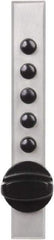 Kaba Access - 14 to 20 Gauge" Door Thickness, Satin Chrome Pushbutton Knob Lockset - 1 Code, Zamak3, Nonkey Override Cylinder - Industrial Tool & Supply