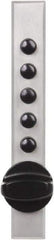 Kaba Access - 14 to 20 Gauge" Door Thickness, Satin Chrome Pushbutton Knob Lockset - 1 Code, Zamak3, Nonkey Override Cylinder - Industrial Tool & Supply