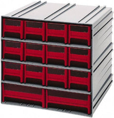 Quantum Storage - 14 Drawer, 14 Compartment, Small Parts Drawer Cabinet System - 11-3/8" Deep x 11-3/4" Wide x 11" High - Industrial Tool & Supply