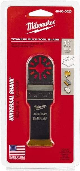 Milwaukee Tool - Rotary Multi-Material Blade - 1-1/8" Cutting Diam, TiAlN Finish, Use with Milwaukee Multi-Tool - Industrial Tool & Supply