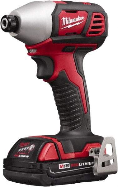 Milwaukee Tool - 18 Volt, 1/4" Drive, 125 Ft/Lb Torque, Cordless Impact Driver - Pistol Grip Handle, 2750 RPM, 2 Lithium-Ion Batteries Included - Industrial Tool & Supply