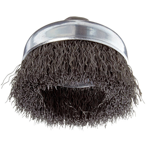 ‎Vortec Pro 3″ Crimped Wire Cup Brush, .014″ Steel Fill, 5/8″-11 UNC Nut, Retail Pack - Industrial Tool & Supply
