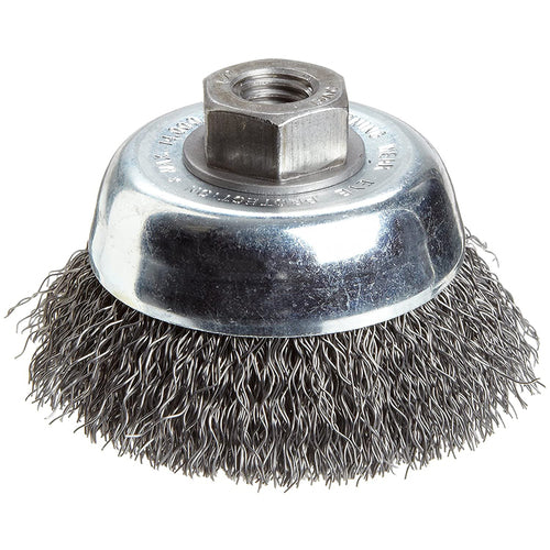 ‎Vortec Pro 3″ Crimped Wire Cup Brush, .014″ Steel Fill, 1/2″-13 Arbor Hole, Retail Pack - Industrial Tool & Supply