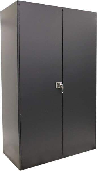 Valley Craft - 3 Shelf Security Storage Cabinet - Steel, 48" Wide x 24" Deep x 72" High, Gray - Industrial Tool & Supply