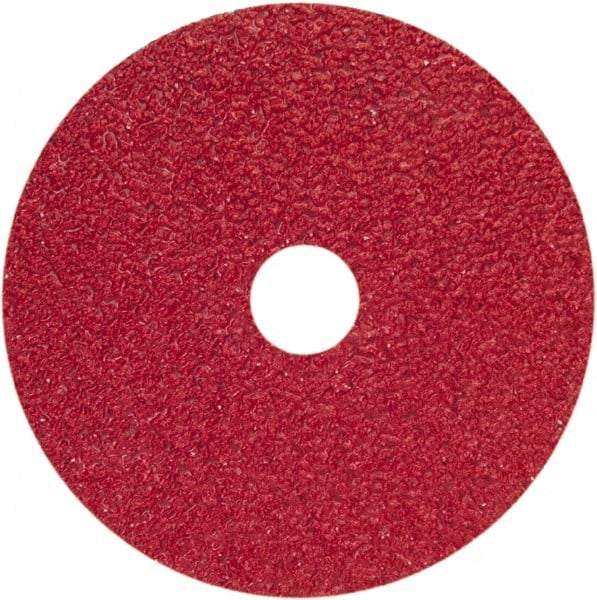 Norton - 40 Grit, 5" Disc Diam, 7/8" Center Hole, Type 29 Ceramic Alumina Flap Disc - 12,000 Max RPM, Fiberglass Backing, Arbor Attaching System, Coated - Industrial Tool & Supply