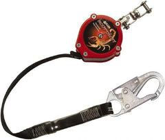 Miller - 9' Long, 310 Lb Capacity, Vectran/Polyester Fall Limiter - Steel Locking Snap Hook Connector, Swivel Shackle Connector, Black - Industrial Tool & Supply