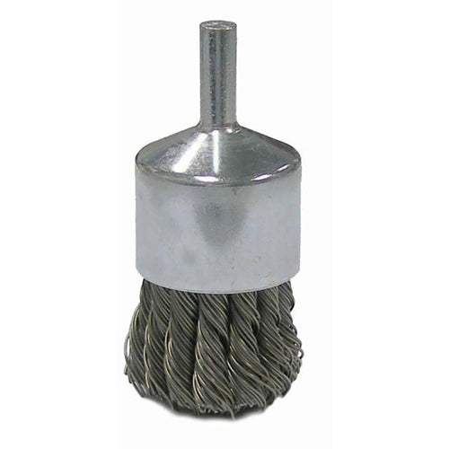 Vortec Pro 1″ Knot Wire End Brush, .020″ Steel Fill, 1/4″ Stem, Retail Pack - Industrial Tool & Supply