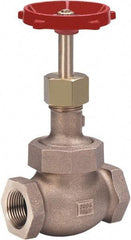 Milwaukee Valve - 3/8" Pipe, Threaded (NPT) Ends, Bronze Integral Globe Valve - Bronze Disc, Union Bonnet, 600 psi WOG, 300 psi WSP, Class 300 - Industrial Tool & Supply