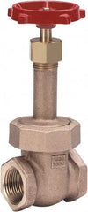 Milwaukee Valve - 1-1/4" Pipe, Class 150, Threaded (NPT) Bronze Solid Wedge Gate Valve - 300 WOG, 150 WSP, Union Bonnet, For Use with Water, Oil & Gas - Industrial Tool & Supply