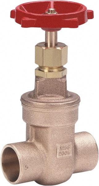 Milwaukee Valve - 1/2" Pipe, Class 125, Threaded (NPT) Bronze Solid Wedge Stem Gate Valve - 200 WOG, 125 WSP, Threaded Bonnet, For Use with Water, Oil & Gas - Industrial Tool & Supply