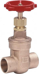 Milwaukee Valve - 1/2" Pipe, Class 125, Threaded (NPT) Bronze Solid Wedge Stem Gate Valve - 200 WOG, 125 WSP, Threaded Bonnet, For Use with Water, Oil & Gas - Industrial Tool & Supply