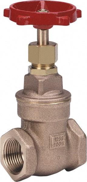 Milwaukee Valve - 2" Pipe, Class 125, Threaded (NPT) Bronze Solid Wedge Stem Gate Valve - 200 WOG, 125 WSP, Threaded Bonnet, For Use with Water, Oil & Gas - Industrial Tool & Supply