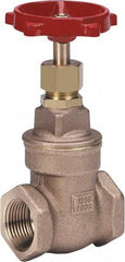 Milwaukee Valve - 1-1/2" Pipe, Class 125, Threaded (NPT) Bronze Solid Wedge Stem Gate Valve - 200 WOG, 125 WSP, Threaded Bonnet, For Use with Water, Oil & Gas - Industrial Tool & Supply