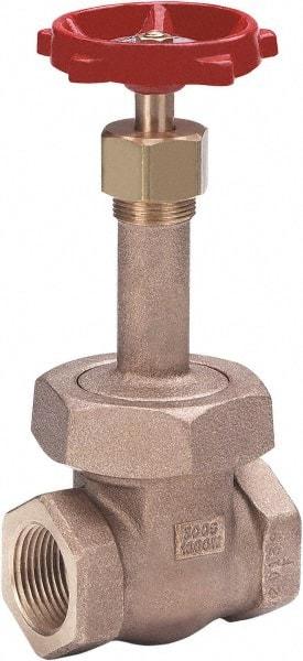 Milwaukee Valve - 2-1/2" Pipe, Class 300, Threaded (NPT) Bronze Solid Wedge Gate Valve - 1,000 WOG, 300 WSP, Union Bonnet, For Use with Water, Oil & Gas - Industrial Tool & Supply