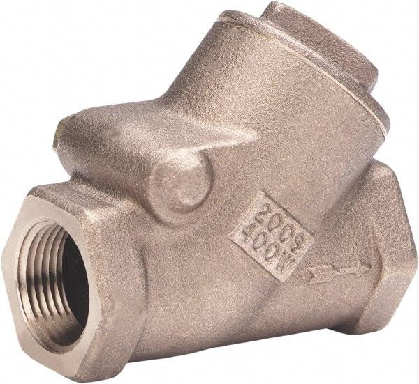 Milwaukee Valve - 1-1/2" Bronze Check Valve - Check Valve, Threaded (NPT), 400 WOG - Industrial Tool & Supply
