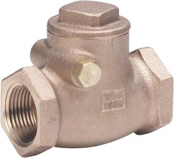 Milwaukee Valve - 1/2" Bronze Check Valve - Check Valve, Threaded (NPT), 200 WOG - Industrial Tool & Supply