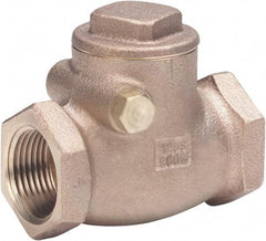 Milwaukee Valve - 1-1/4" Bronze Check Valve - Check Valve, Threaded (NPT), 200 WOG - Industrial Tool & Supply