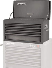 Proto - 4 Drawer Top Tool Chest - 27" Wide x 12" Deep x 15" High, Steel, Gray - Industrial Tool & Supply