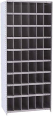 Hallowell - 54 Bin Closed Industrial Bin Shelving - 36 Inch Overall Width x 24 Inch Overall Depth x 87 Inch Overall Height, Gray Metal Bins - Industrial Tool & Supply