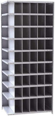 Hallowell - 54 Bin Closed Industrial Bin Shelving - 36 Inch Overall Width x 24 Inch Overall Depth x 87 Inch Overall Height, Gray Metal Bins - Industrial Tool & Supply