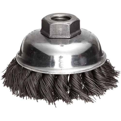 ‎Vortec Pro 3-1/2″ Knot Wire Cup Brush, .023, 5/8″ Arbor Hole, Retail Pack - Industrial Tool & Supply