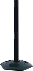 Tensator - 38" High, 2-1/2" Pole Diam, Receiver Post - 19" Base Diam, Octagon Recycled Rubber Base, Yellow Plastic Post, Tape, Dual Line Tape, For Outdoor Use - Industrial Tool & Supply