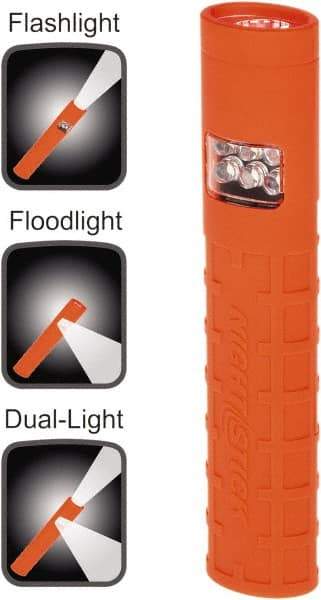 Bayco - LED Bulb, Industrial/Tactical Flashlight - Red Polycarbonate Body, AAA Batteries - Industrial Tool & Supply