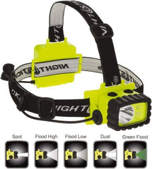 Bayco - LED Bulb, Hands-free Flashlight - Green Polycarbonate Body, AA Batteries - Industrial Tool & Supply