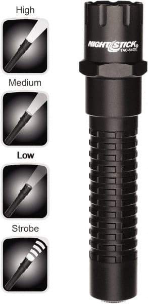 Bayco - LED Bulb, Industrial/Tactical Flashlight - Black Aluminum Body, CR123 Batteries - Industrial Tool & Supply