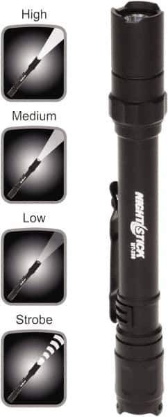 Bayco - LED Bulb, Industrial/Tactical Flashlight - Black Aluminum Body, AAA Batteries - Industrial Tool & Supply