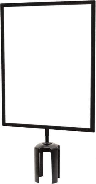 Tensator - 14-1/2" High x 14-1/2" Long x 11-1/2" Wide Barrier Sign Frame - Powder Coated Steel, Satin Black Finish, Satin Black, Use with Tensabarrier - Industrial Tool & Supply