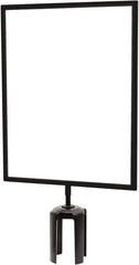 Tensator - 14-1/2" High x 14-1/2" Long x 11-1/2" Wide Barrier Sign Frame - Powder Coated Steel, Satin Black Finish, Satin Black, Use with Tensabarrier - Industrial Tool & Supply