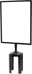 Tensator - 11-1/2" High x 11-1/2" Long x 7-1/2" Wide Barrier Sign Frame - Powder Coated Steel, Satin Black Finish, Satin Black, Use with Tensabarrier - Industrial Tool & Supply
