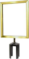 Tensator - 11-1/2" High x 11-1/2" Long x 9" Wide Barrier Sign Frame - Powder Coated Steel, Satin Brass Finish, Satin Brass, Use with Tensabarrier - Industrial Tool & Supply