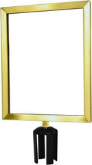 Tensator - 14-1/2" High x 14-1/2" Long x 11-1/2" Wide Barrier Sign Frame - Powder Coated Steel, Satin Brass Finish, Satin Brass, Use with Tensabarrier - Industrial Tool & Supply