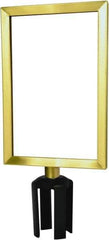 Tensator - 11-1/2" High x 11-1/2" Long x 7-1/2" Wide Barrier Sign Frame - Powder Coated Steel, Satin Brass Finish, Satin Brass, Use with Tensabarrier - Industrial Tool & Supply