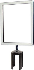Tensator - 11-1/2" High x 11-1/2" Long x 9" Wide Barrier Sign Frame - Powder Coated Steel, Polished Chrome Finish, Polished Chrome, Use with Tensabarrier - Industrial Tool & Supply