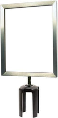 Tensator - 11-1/2" High x 11-1/2" Long x 9" Wide Barrier Sign Frame - Powder Coated Steel, Satin Chrome Finish, Satin Chrome, Use with Tensabarrier - Industrial Tool & Supply