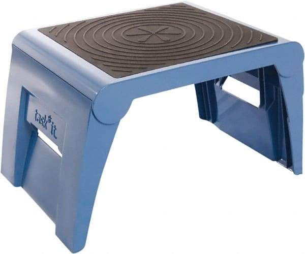 Cramer - 11" High, Navy Folding Step Stool - High Density Plastic, 250 Lb Capacity, Type I Industry Rating - Industrial Tool & Supply