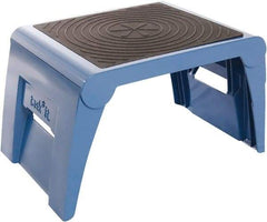 Cramer - 11" High, Navy Folding Step Stool - High Density Plastic, 250 Lb Capacity, Type I Industry Rating - Industrial Tool & Supply