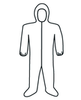 White SMMMS Coverall w/ Zipper Front, Hood, Boots & Elastic Wrists Large - Industrial Tool & Supply