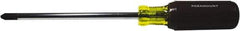 Paramount - #3, 10-1/16" OAL, Standard Phillips Screwdriver - 6" Blade Length, Round Shank, Acetate with Rubber Grip Handle - Industrial Tool & Supply