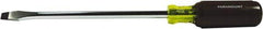 Paramount - 3/8" Blade Width, 12" OAL Standard Slotted Screwdriver - 8" Blade Length, Round Shank, Acetate with Rubber Grip Handle - Industrial Tool & Supply