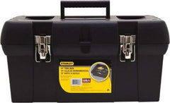 Stanley - Tool Box - 19-19/64" Wide x 9-5/8" Deep x 9-27/32" High, Plastic, Black - Industrial Tool & Supply